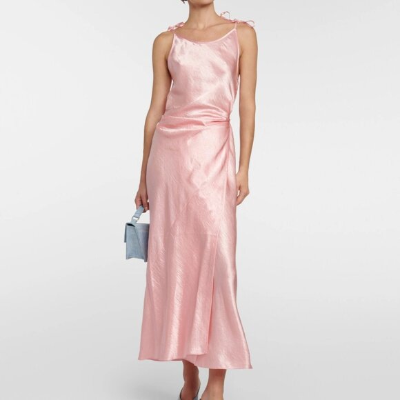 Acne Studios Wrap satin midi dress - Picture 1 of 5